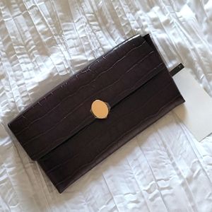 Purple Croc Embossed Clutch/Crossbody